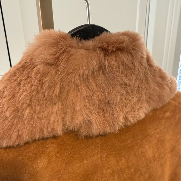 🤎 Suede Leather Coat w/ Faux Fur Collar 🤎 - Picture 7 of 9